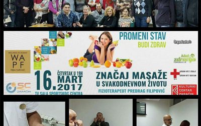 ZNAČAJ MASAŽE U SVAKODNEVNOM ŽIVOTU- PREDAVANJE U PARAĆINU mart 2017.