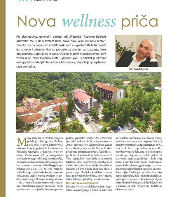 TURISTIČKI SVET – priča o novom wellness konceptu Peđe Filipovića